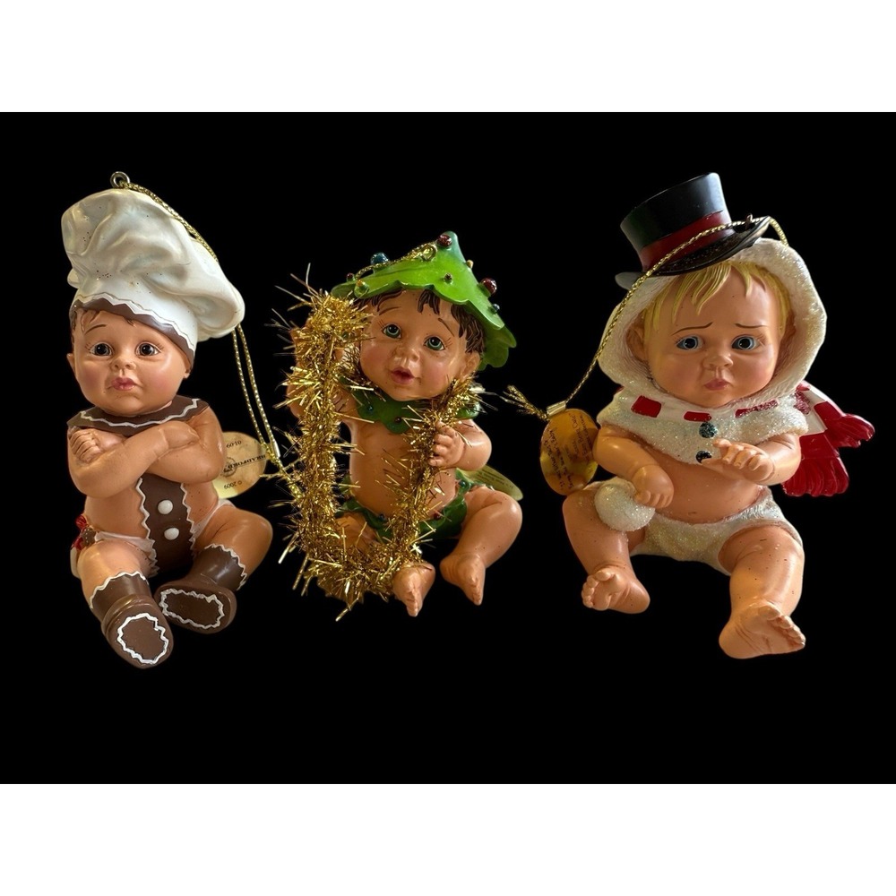 Bradford Exchange Baby Christmas Ornaments Santa, it's Not Easy Being Cute! 3 PC